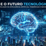 Inteligência Artificial representada por tecnologia digital futurista
